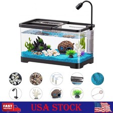 Aquarium Fish Tank 3/4.5/5.5gal Small Betta Tank Kit with LED Light and Filter
