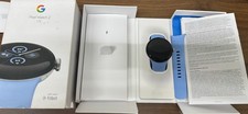 Google Pixel Watch 2 41mm Silver Aluminum GPS w/ Blue Sport Band - Excellent