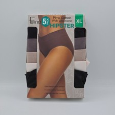 Felina Women's 5-Pack Pima Cotton Wide Waistband Hipster  G54