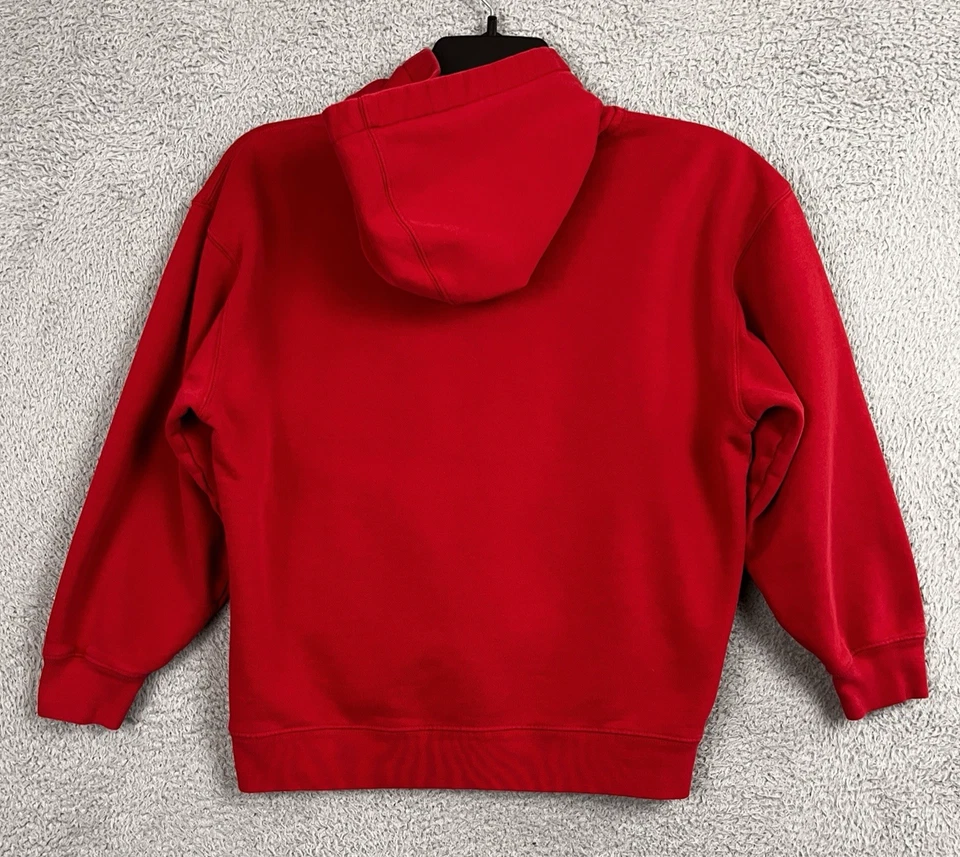 Gap Sweatshirt Hoodie YOUTH XXL 14-16 Red with Blue Spell Out Distressed 2011 - Image 2 of 4