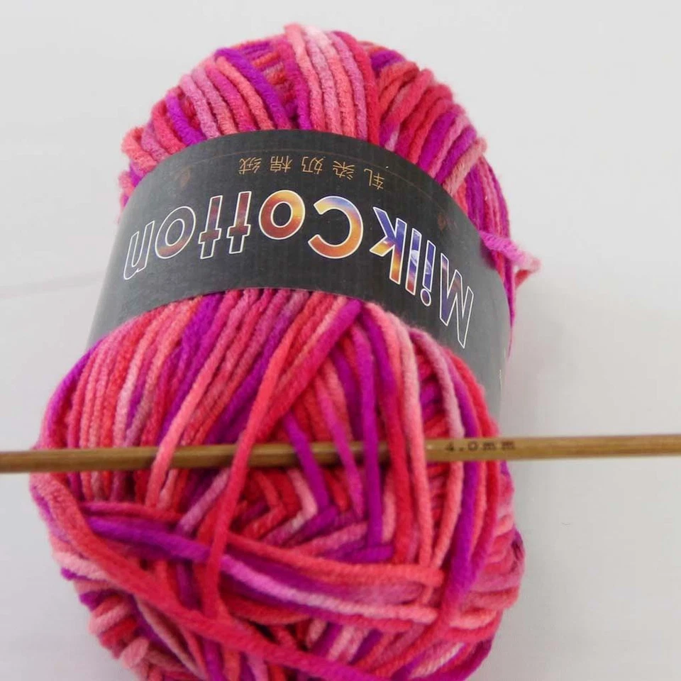 4 Balls x50g New Soft Colorful Children Cotton Hand dyed Wool Scarf Yarn Knit 16 - Image 3 of 4