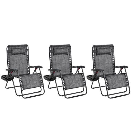 29in Oversized Zero Gravity Chair, Folding Outdoor Patio Lounge Recliner - Picture 16 of 19