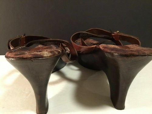 Enzo Angiolini Womens Sz 9 M 3.5 Heels Shoes Wedge Slide Sandals - Picture 4 of 7