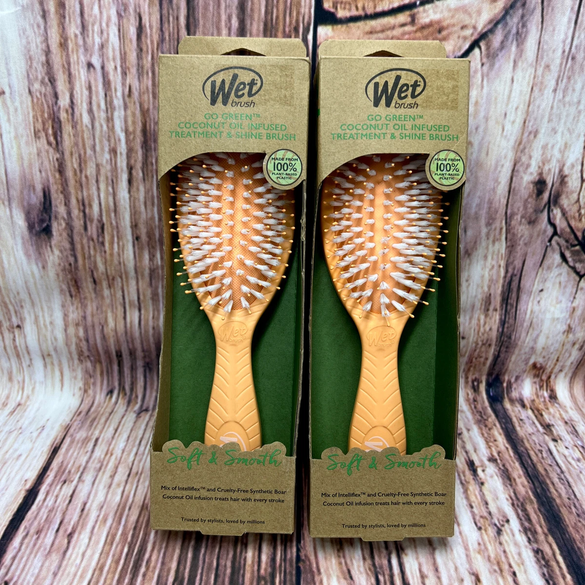 Brush Strokes Soft Boar Bristle Wooden Styling Brush