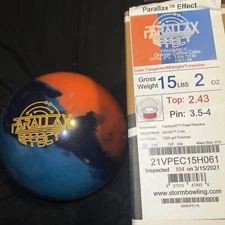 Storm Parallax Effect 15lbs 2oz Top 2.43 Pin 3.5-4 NIB