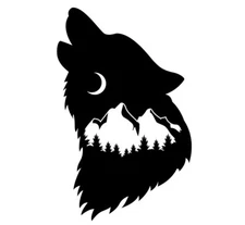 Wolf Moon Forest Vinyl Decal Car Truck Window Tumbler Laptop Tablet Notebook