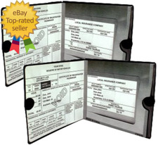 ESSENTIAL Car Auto Insurance Registration BLACK Document Wallet Holders 2 Pack