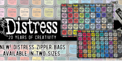 Tim Holtz Distress Zipper Bag Pouch (20th Anniversary) Small or Medium Size 2024