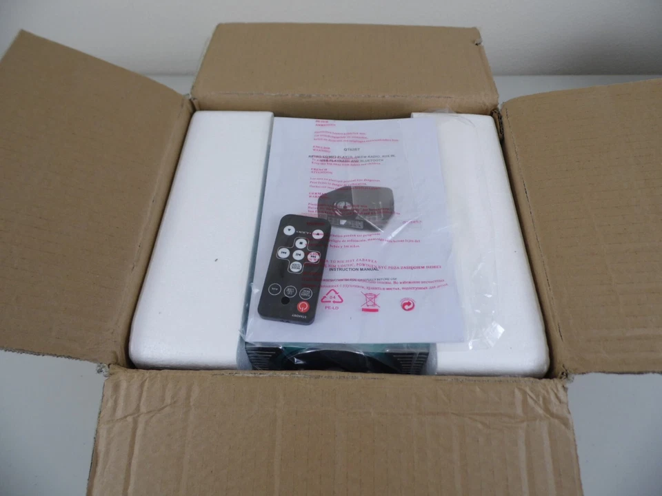 TechPlay QT62BT Bluetooth Tabletop Stereo CD AM FM Radio AUX Clock Turquoise NEW - Image 2 of 4