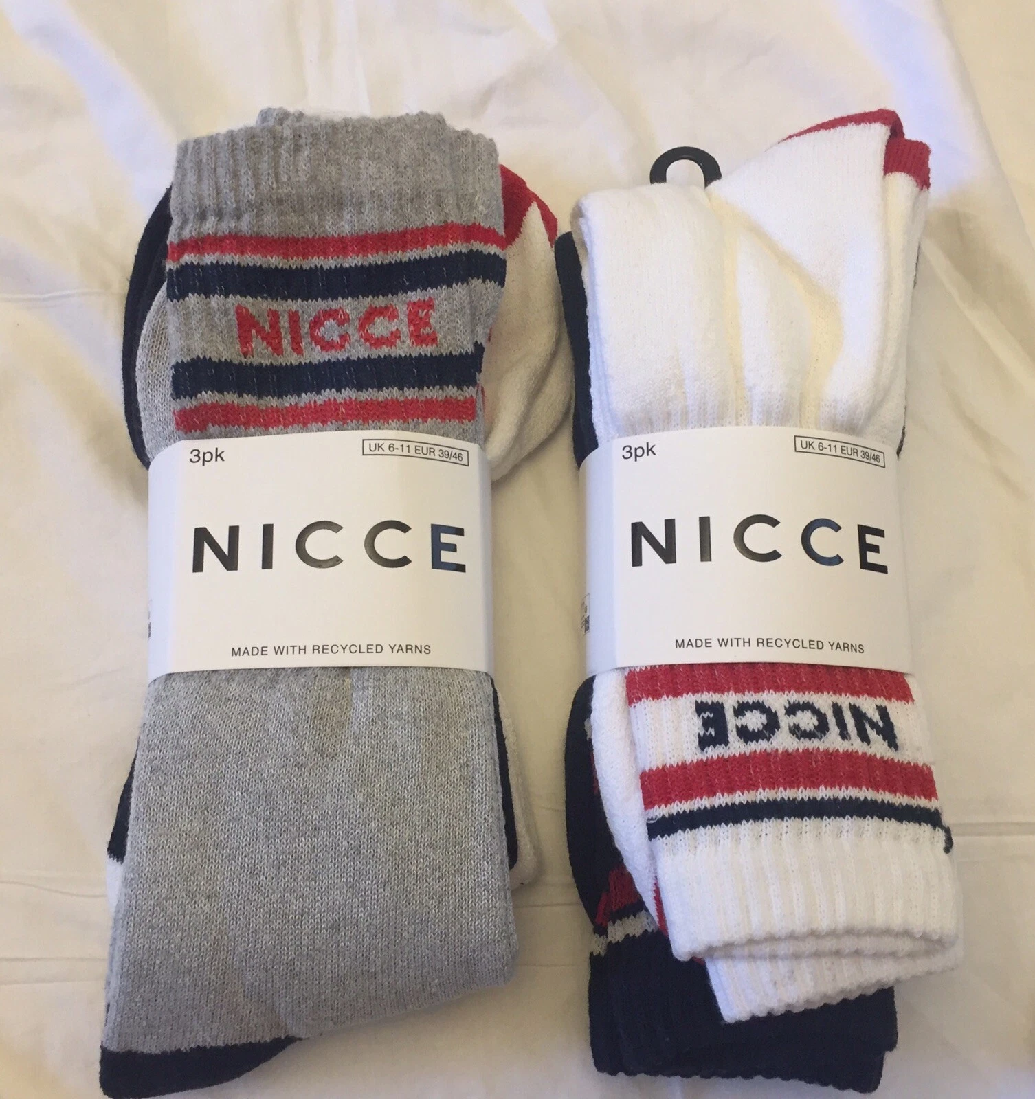 6 Pairs Nicce Sport Socks Crew Men’s Size 6-11uk Gym Walking Jogging Socks Rare