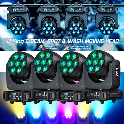 7X60W Zoom Beam Moving Head DMX LED Stage Light Disco dj Party mit Flightcase