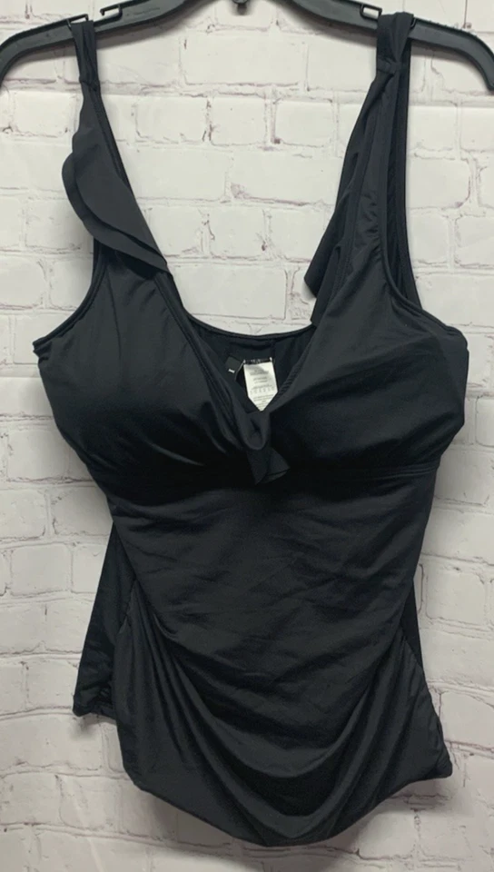 Regata Lauren Ralph Lauren tamanho 10 clube de praia babado com aro preto nova - Imagem 2 de 3