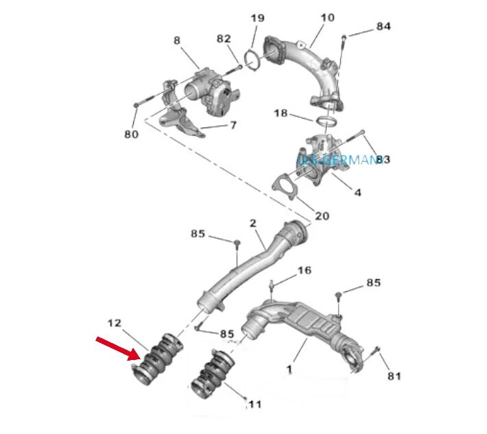 Turboschlauch Ladeluftschlauch für CITROEN C4 III C4 X 1.2 1.5 HDI 9835265880 - Bild 4 von 4