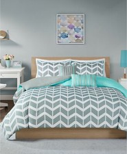Intelligent Design Nadia 5-Pc Chevron Duvet Cover Set KING CALIFORNIA KING Teal