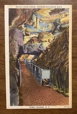 Vintage Howe Caverns New York NY 150 Foot Bridge Over Chasm Postcard P5g8