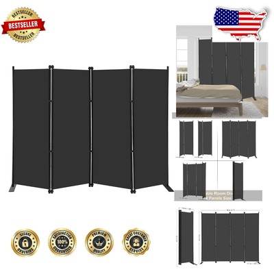 Portable Black Room Divider - 6ft Tall Foldable Privacy Separator for Indoors