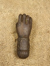 19th Century Cast-Iron Door Knocker – Elegant Man’s Hand Motif, Rare Antique