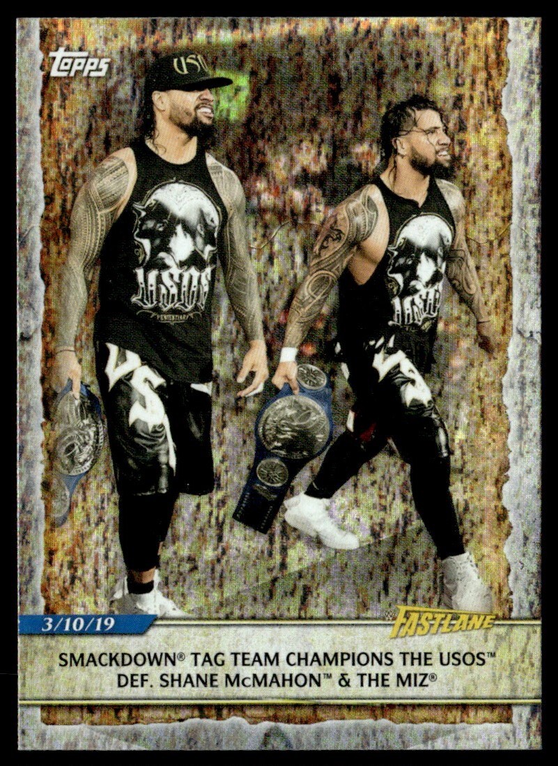 2020 Topps Road to Wrestlemania Foilboard The Usos WWE Fastlane
