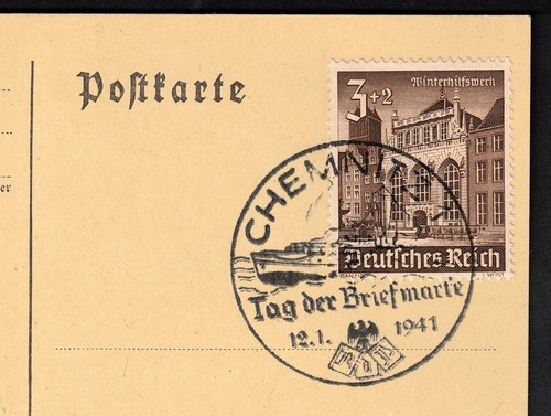 Deutsches Reich 1941 Karte Tag der Briefmarke ST Chemnitz 12.1.1941 - Bild 2 von 2