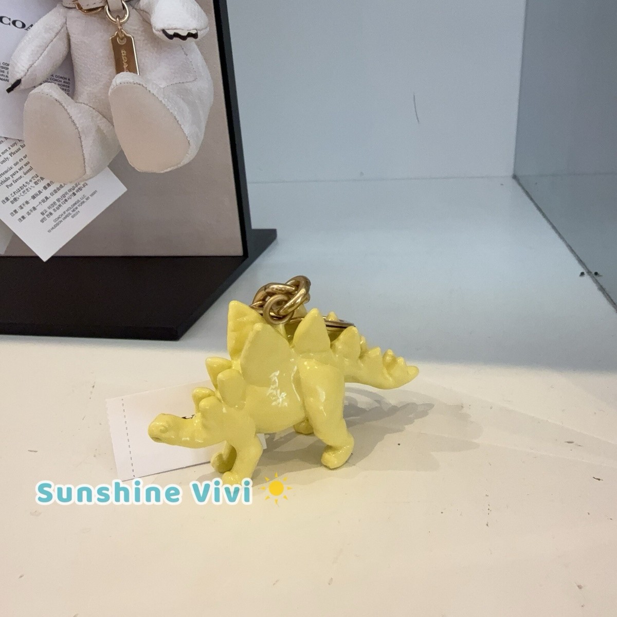 NWT Coach CAX77 Keychain Stegosaurus Bag Charm Brass/Yellow | eBay