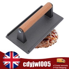 Cast Iron Steak Heavy Weight Burger Press Bacon Press Grill BBQ Cooking NEW