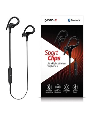 Groov-E Sport Clips Ultraleichte Kabellose Bluetooth Kopfhörer Schwarz GVBT1400BK