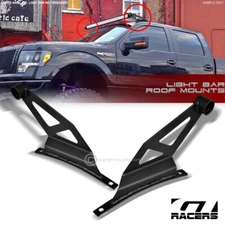 Blk Roof Pillar Mount Brackets For 50" Straight Led Light Bar Frc 2009-2014 F150