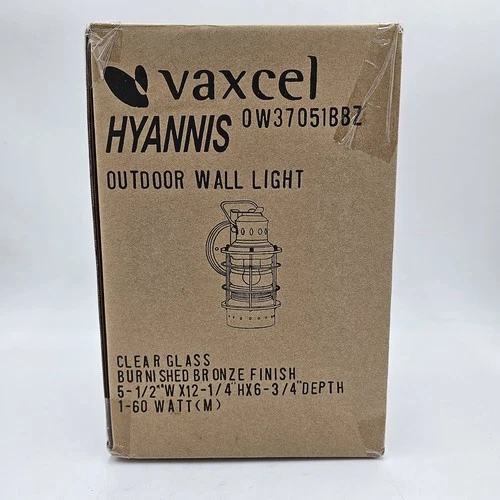 NEW IN BOX Vaxcel OW37051BBZ Hyannis Wall Light | Bronze Nautical Lantern Sconce - Picture 9 of 11