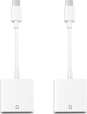  MFi Certified USB C SD Card Reader for iPhone 17 16 15, 2 Pack Type C White