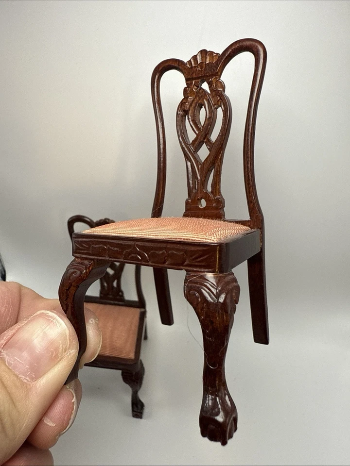 Vintage Set of (3) Bespaq Dining Chairs Dollhouse Furniture 1:13 Scale - Image 4 of 4