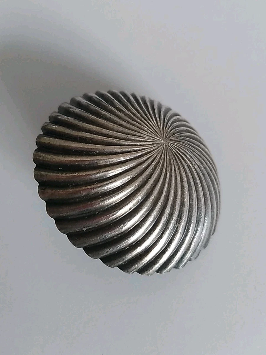 Bouton ancien, 1900, 10 mm, Verre lustré argenté - Imitation métal
