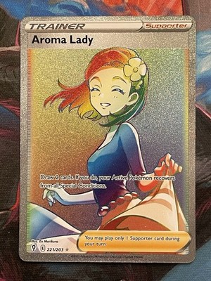Aroma Lady 221/203 Evolving Skies Rare Rainbow Pokemon Card | eBay