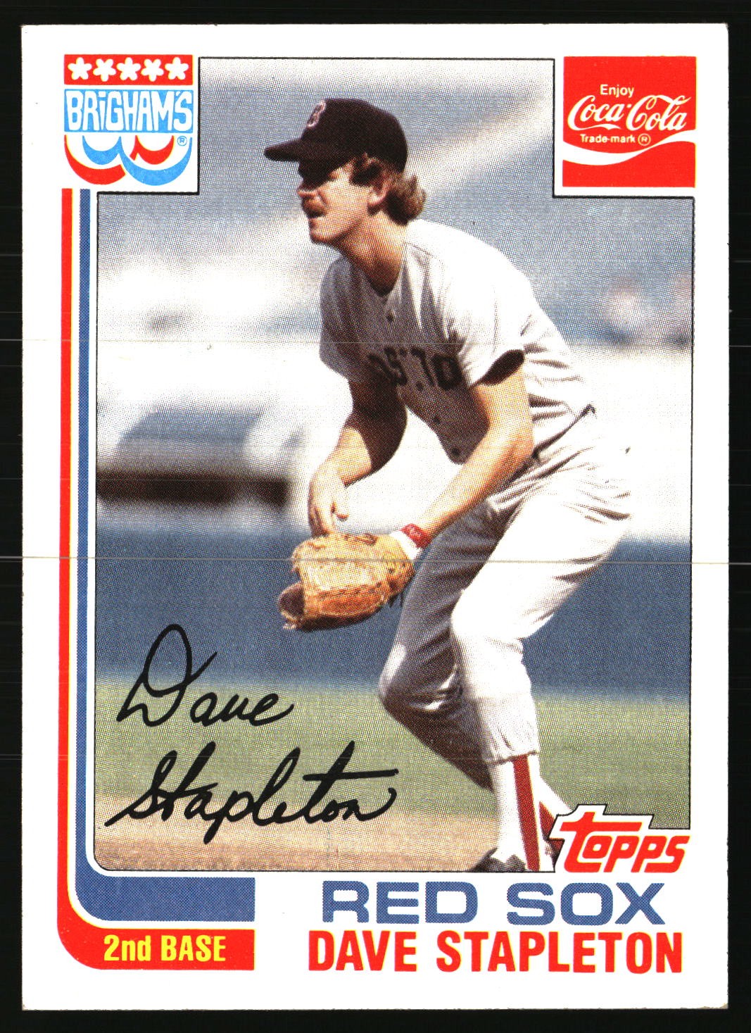 1982 Topps Brigham's/Coca-Cola Boston Red Sox #19 Dave Stapleton Free Shipping