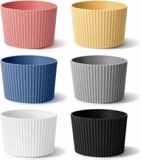 6 Pack Silicone Coffee Cup Sleeve, Reusable Heat Resistant Coffee Cup Protective