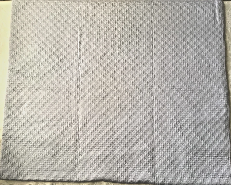 Quilted Blanket 84x102 Fits Queen or King Light Gray Neutral - Image 3 of 4