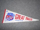 WHL VTG 70'S AMERICANS GREAT FALLS HOCKEY CLUB 30" WALL PENNANT