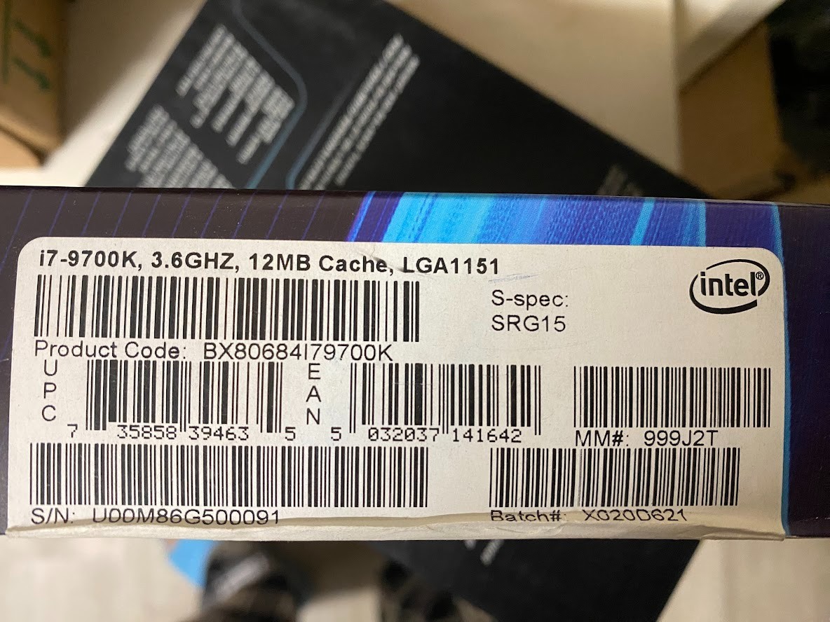 Intel Core i7-9700K 3.6 GHz Octa-Core Processor (BX80684I79700K