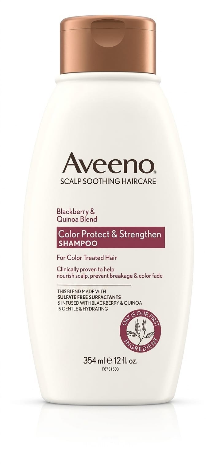 Aveeno Scalp Soothing Shampoo Blackberry & Quinoa Color Protect 12 fl oz.
