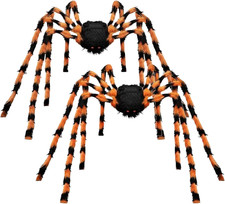 2 Pack 5 Ft Giant Halloween Spiders for Outdoor Yard Decorations