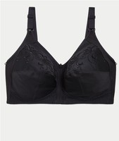 M&S non wired Total Support Full Cup Non Padded BLACK BRA 36D