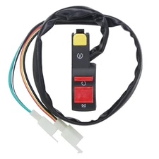 7/8" 22mm Handlebar Switch Start/Kill Button with Ignition Switch Replacement