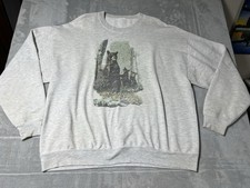 Vintage Pullover Bear Print Sweatshirt