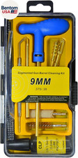 Gun Cleaning Kit for 9Mm, .38, .357 Caliber Pistols - Bore Cleaning Set with Com
