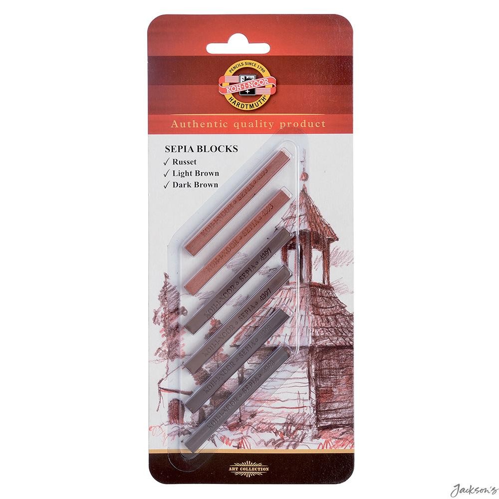 Koh-I-Noor Sepia Drawing Blocks Set Smooth Pigment 6 Pack For Sketching