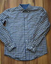 George Men's Classic Fit LS Blue Check Shirt Size S 34-36 