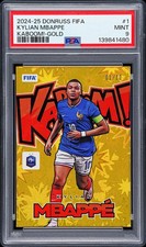 2024-2025 DONRUSS FIFA KYLIAN MBAPPE GOLD KABOOM /10 PSA 9 *1ST ON PRINT*
