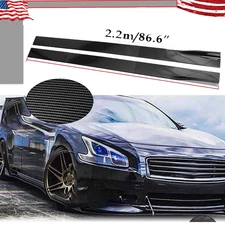 Carbon Fiber 86.6inch Side Skirt Extensions Rocker Panel for Nissan Maxima ST GT