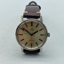 VINTAGE OMEGA GENEVE CAL:601 SILVER DIAL MANUAL WIND MAN'S WATCH / X030