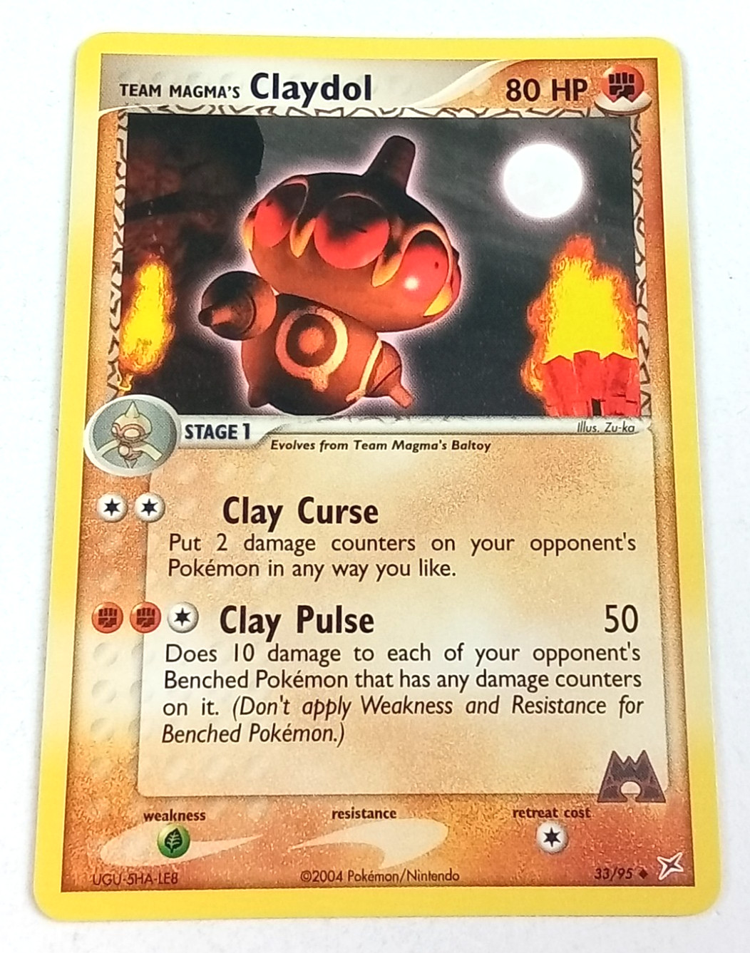 Team Magmas Claydol 33/95 Team Magma Vs Team Aqua Pokémon Card 2004