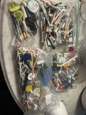 Golf Tee and Pencil Lot Golf Ball Markers Divot Tools Golf Ball Markers